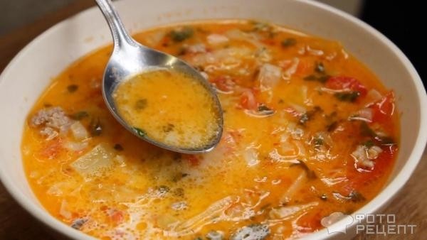 Рецепт: Суп из фарша - В казане